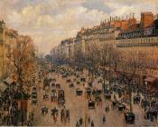 卡米耶 毕沙罗 : Boulevard Montmartre, Afternoon, Sunlight